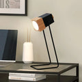 Anti-myopia charging desk lamp with LED light, rubber wood and iron art construction