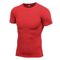 Men's solid colour short sleeve stretch quick-dry shirt for fitness exercise in multiple colours