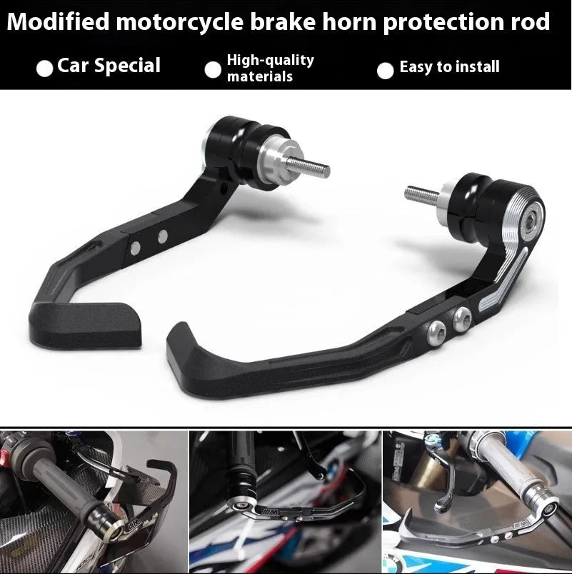 CNC machined black and grey bow protection pads for Honda CBR650 motorcycle brake horn guard.