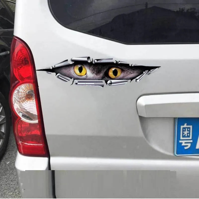 3D Tiger Eye or Eagle Eye pattern car bumper sticker measuring 10x35cm