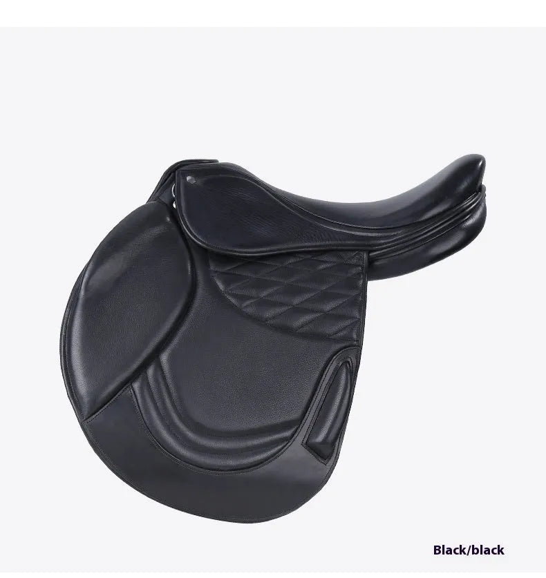 17-inch cowhide equestrian saddle in black colour for horse riding