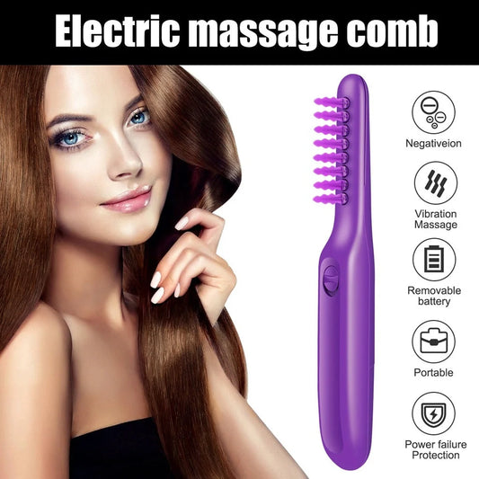 Purple Electric Detangling Brush with scalp massage function
