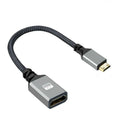 Mini HDMI to HDMI female adapter cable with gold-plated connectors, 1.2m length, straight head option