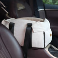 Beige white polyester dual-use pet car nest and bed for small animals.