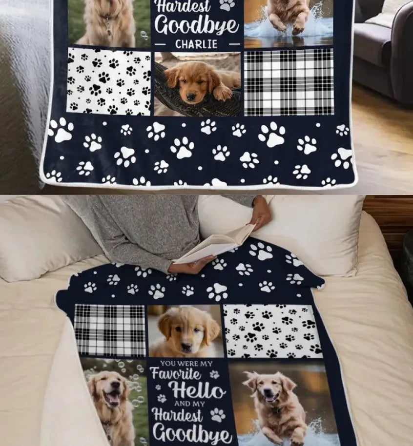 White polyester flannel pet dog blanket shown in three size options for dog bedding