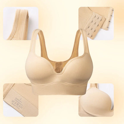 Back Button Up Bra With Wide White Straps for sports and leisure activities