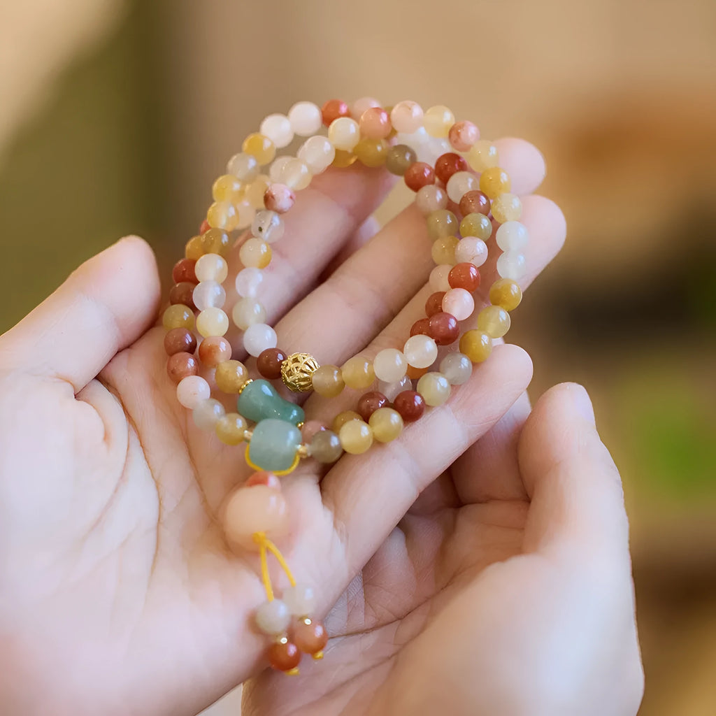Women's three-circle pumpkin tassel bracelet in Jinsi Jade with national style design
