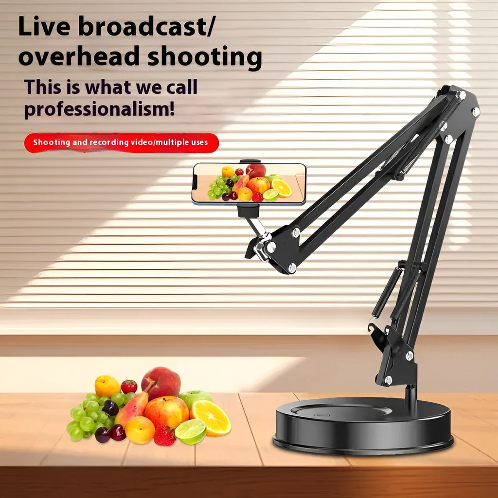 Desktop adjustable mobile live streaming photography stand with ABS metal universal phone holder