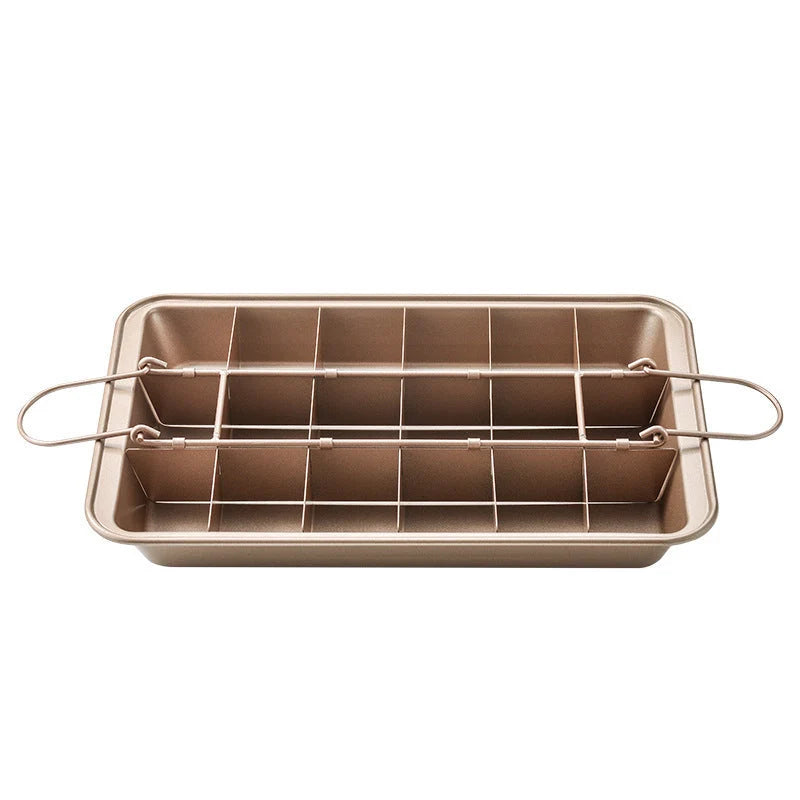 Stainless steel square brownie pan with detachable design for home baking