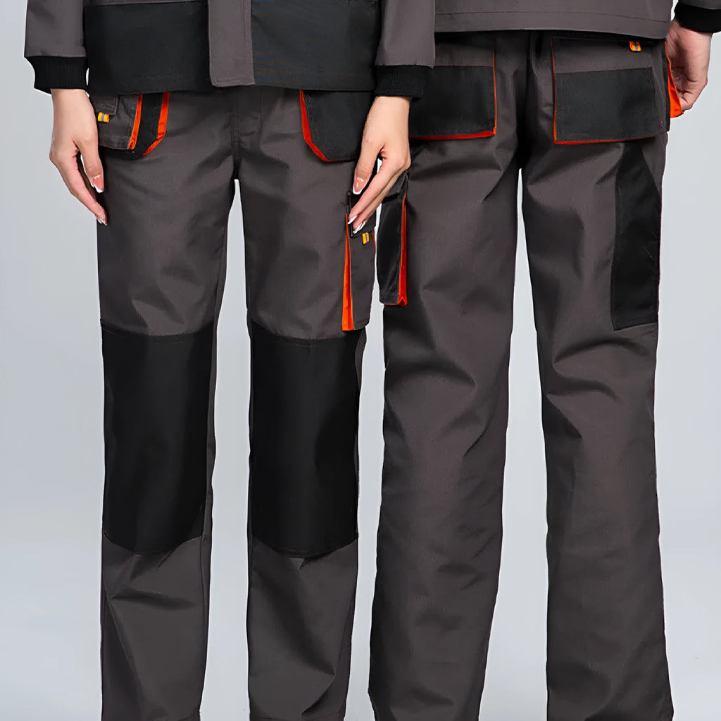 Men's dark gray large pocket cargo pants with multiple pockets, polyester moisture wicking fabric, Asian sizes S to 5XL
