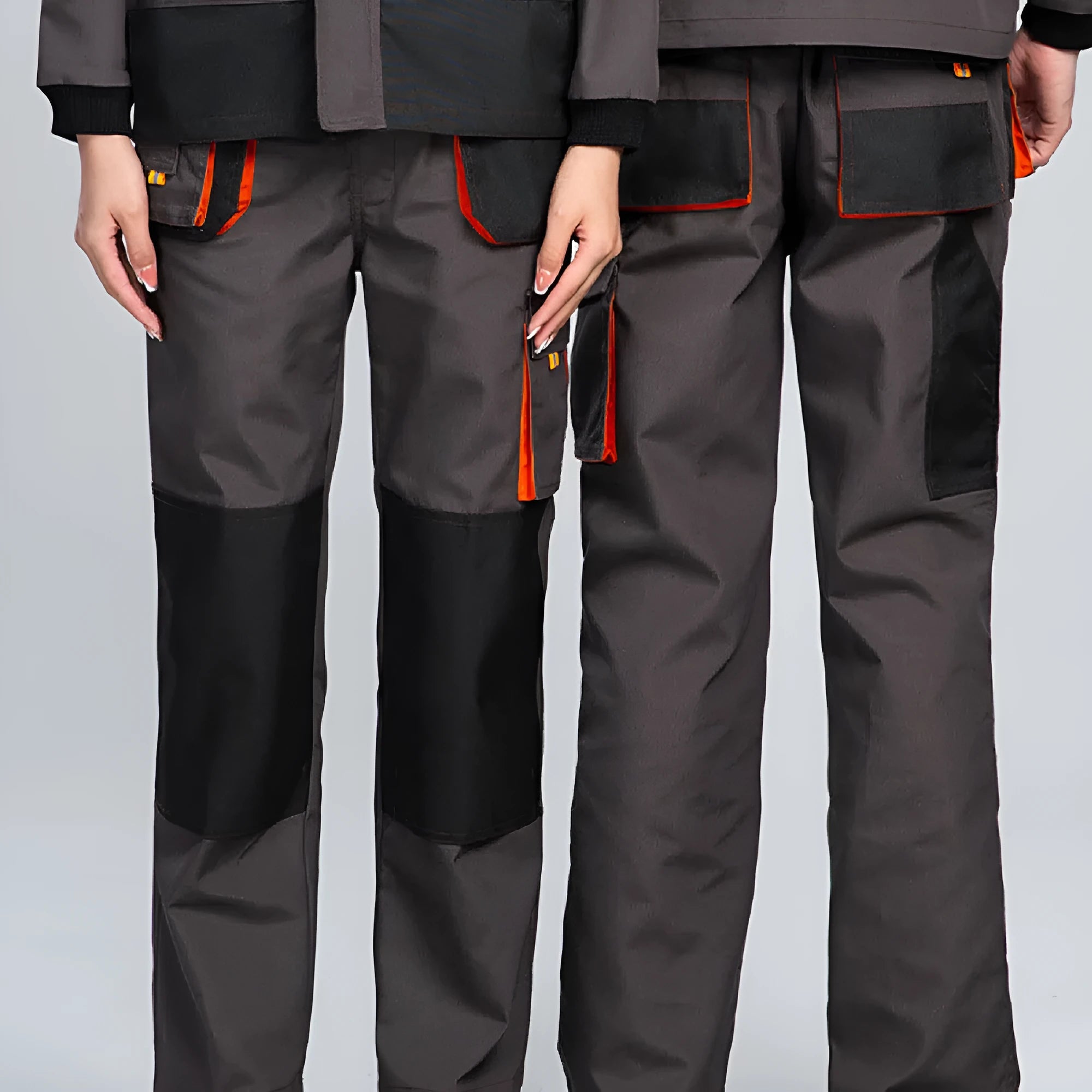 Men's dark gray large pocket cargo pants with multiple pockets, polyester moisture wicking fabric, Asian sizes S to 5XL