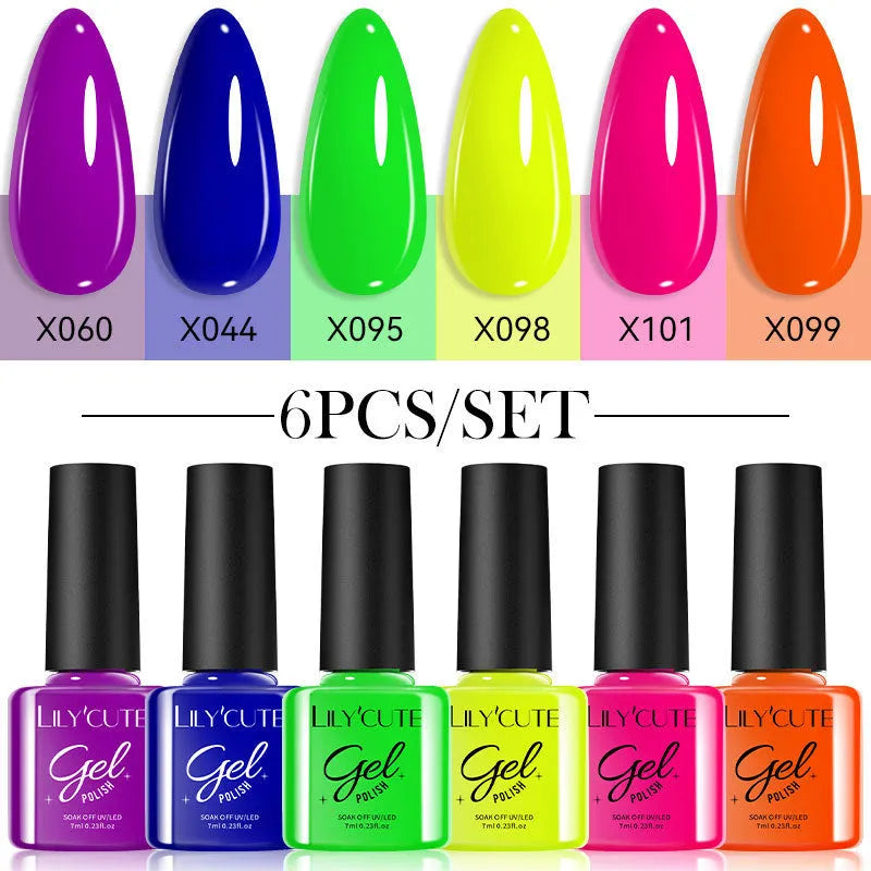UV gel nail polish set with 20 glitter and sequin effect colours in bottles for waterproof manicures