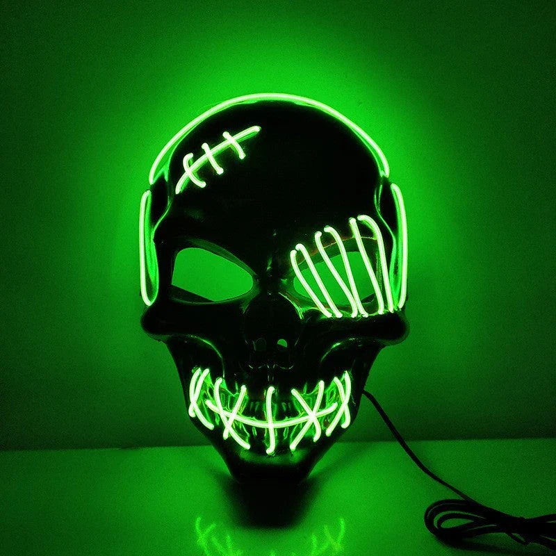 Scary one-eyed pirate mask with glowing LED lights for Halloween costume and party