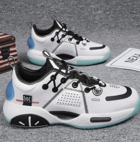 Cotton candy coloured basketball shoes with lace-up closure and rubber soles