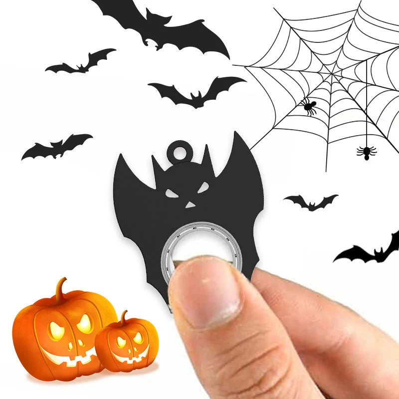 Halloween Bat Demon Ghost Fidget Spinner Keychain for stress relief