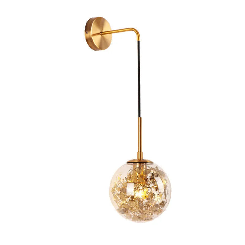 Modern glass wall-mounted LED bedside lamp in silver or gold finish