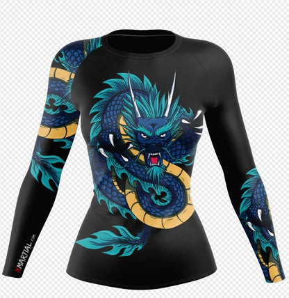 Women's Blue Dragon Longsleeve by XMARTIAL with breathable fabric and unique design