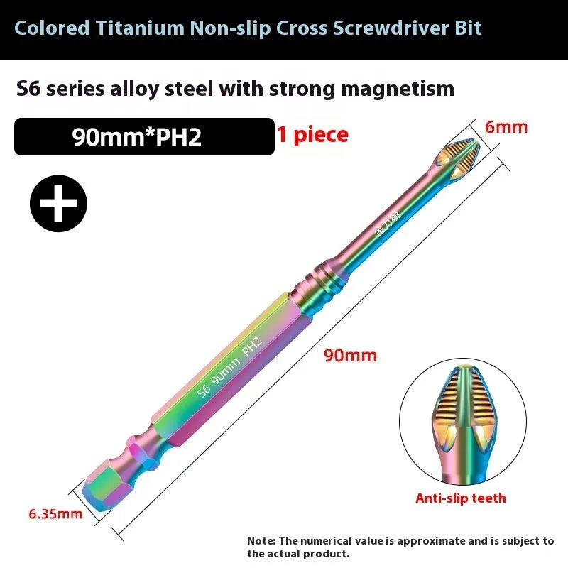 S6 colour titanium anti-slip cross screwdriver head alloy steel 50mm 70mm 90mm 100mm length options