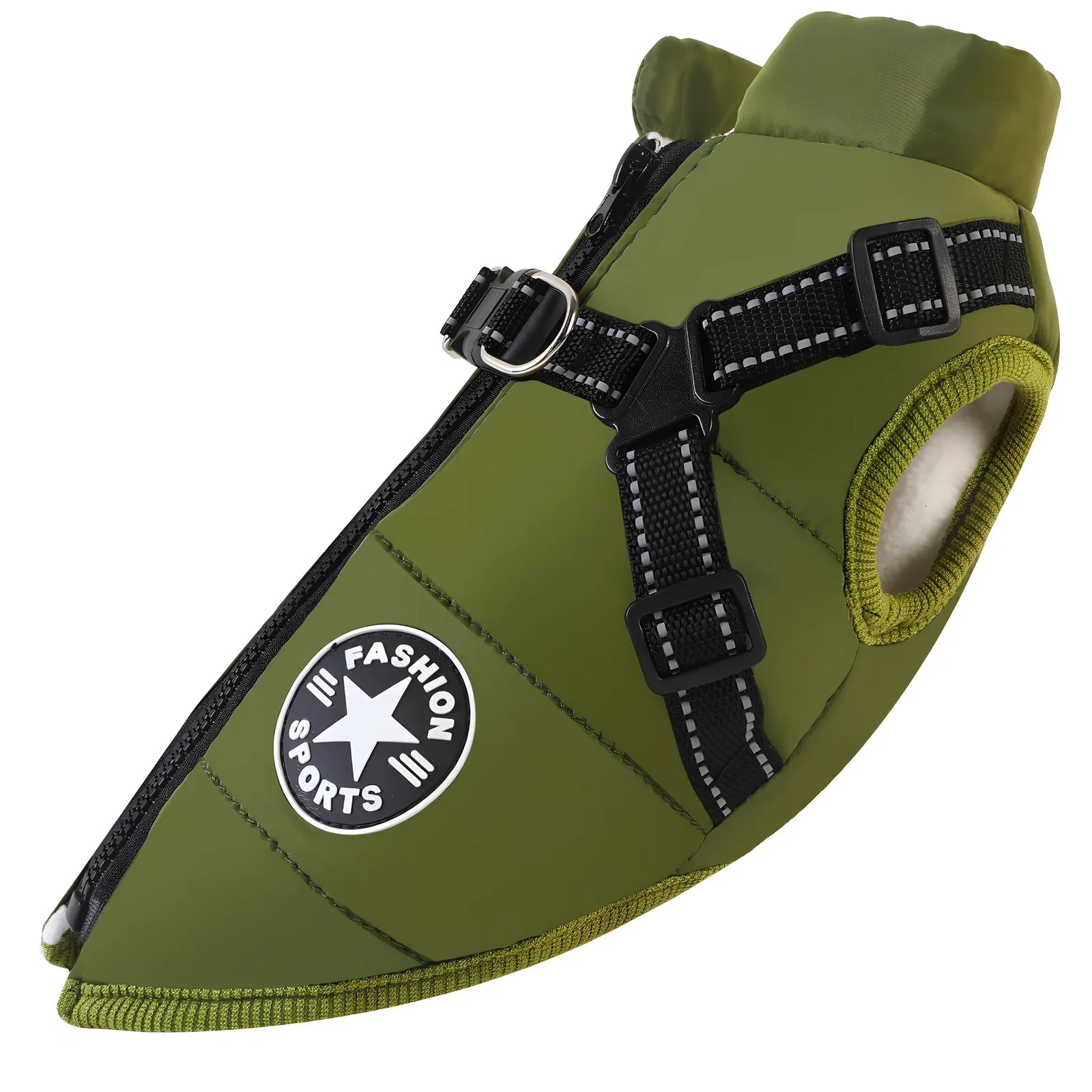 Red cotton chest back integrated vest on dog, sizes S-2XL, waterproof washable pet winter clothing