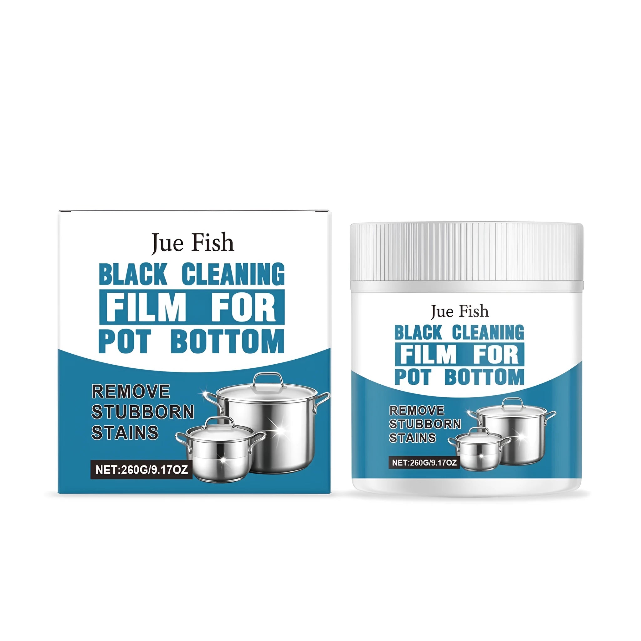 Black cleaning paste in 260g container for burnt pot bottoms with kaolin and silica formula