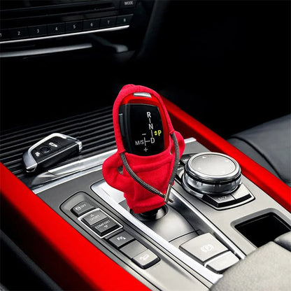 Universal gear knob cover hoodie in pure cotton for car interior personalisation