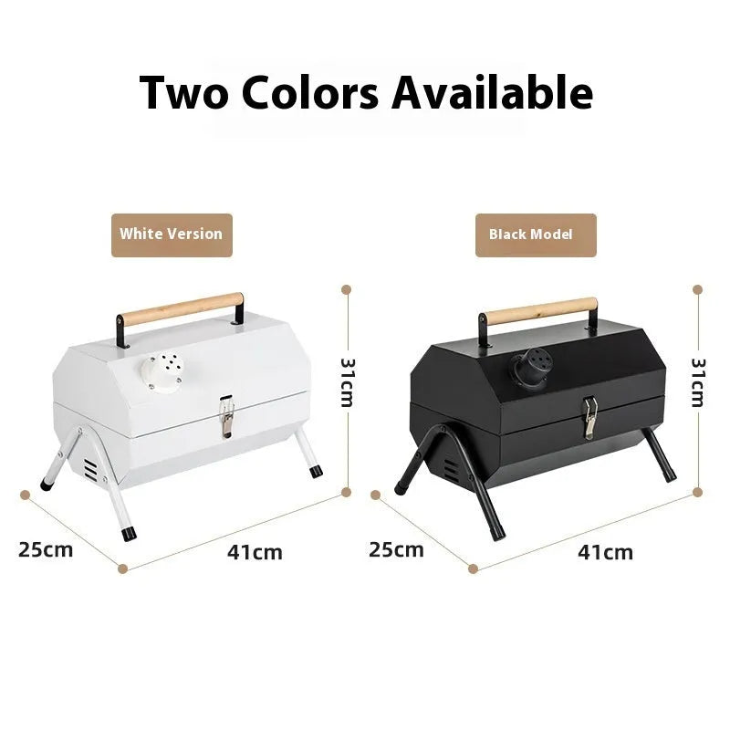 White round chimney oven portable barbecue grill for frying and baking