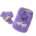Autumn winter Korean pet hoodie with cute cartoon bear design and scarf in pink, shown on small dog