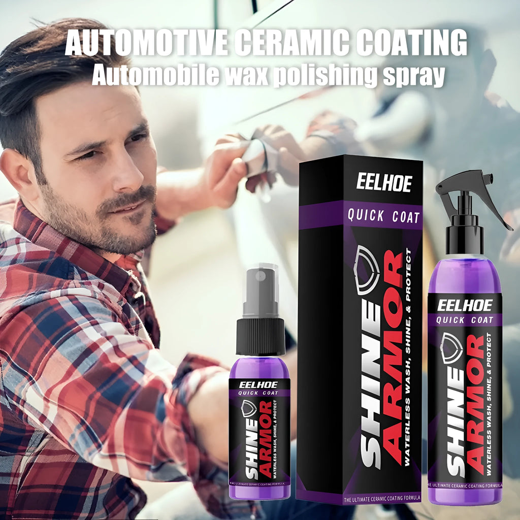 Purple car nano coating spray bottle in 30ml and 100ml sizes for vehicle paint maintenance.