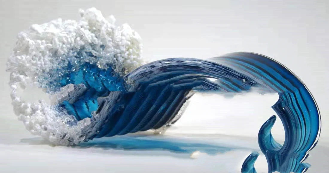 Majestic Wavy Vase Resin Desktop Flower Pot with ocean wave design