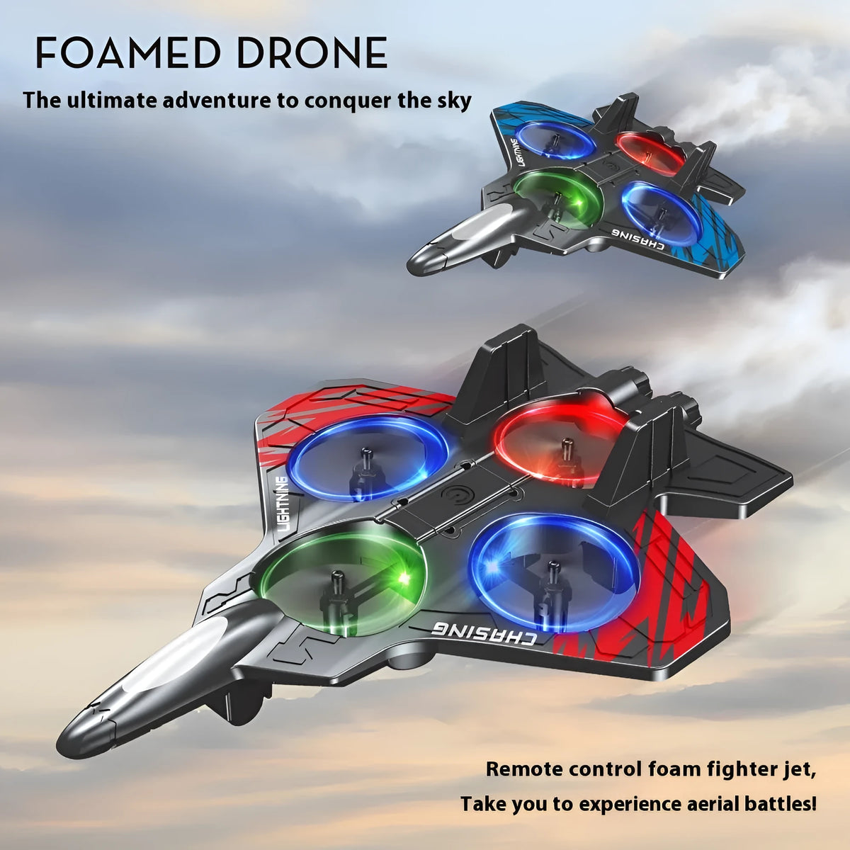 E72 foam remote control toy aircraft in red with gesture recognition feature for indoor children's play