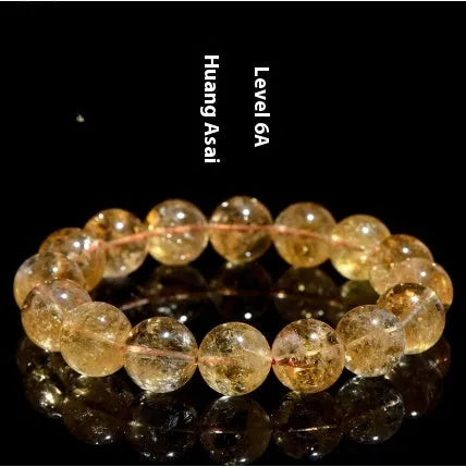 Natural yellow citrine stone bracelet with faceted beads, shown in single-circle and three-circle designs.