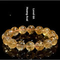 Natural yellow citrine stone bracelet with faceted beads, shown in single-circle and three-circle designs.