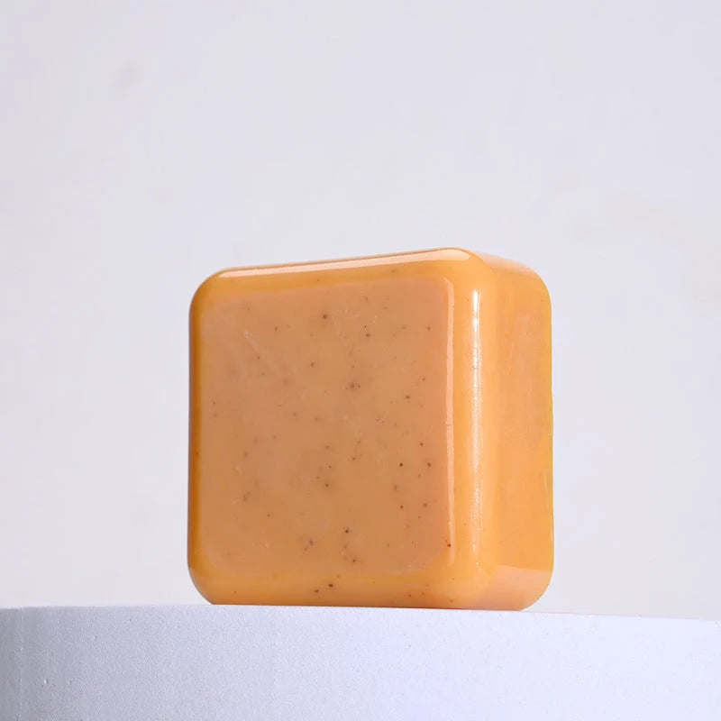 Frosted Handmade Cleansing Bath Turmeric Soap with natural ingredients for skin brightening
