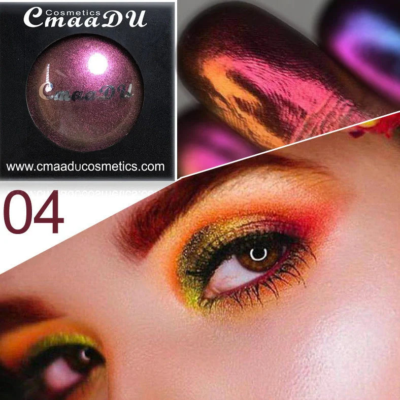 Chameleon Light Change Eyeshadow Palette showing colour transformations under different lighting conditions