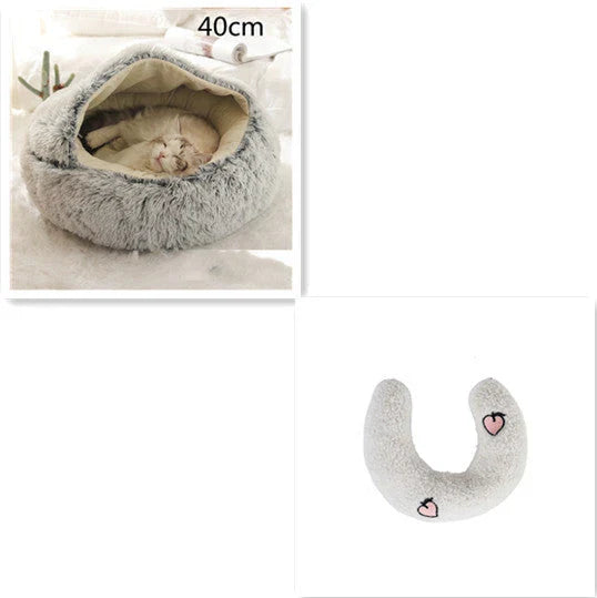 Warm plush pet bed for cats and dogs in various colours and sizes