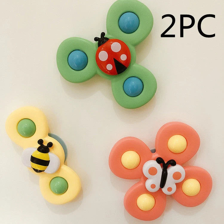 Kids Gyro Insect Sucker Spinner Rattle Bath Toy for Baby Toddlers
