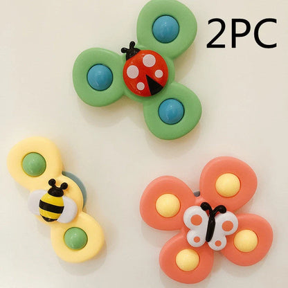 Kids Gyro Insect Sucker Spinner Rattle Bath Toy for Baby Toddlers
