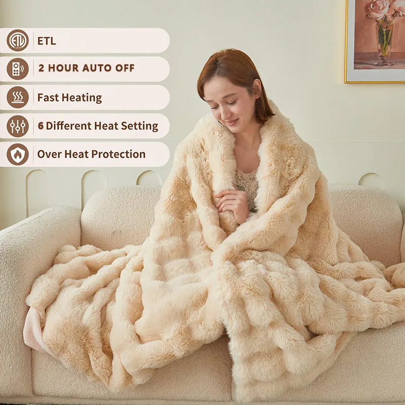 Zero magnetic field carbon fibre far infrared electric heating blanket double size dark gray