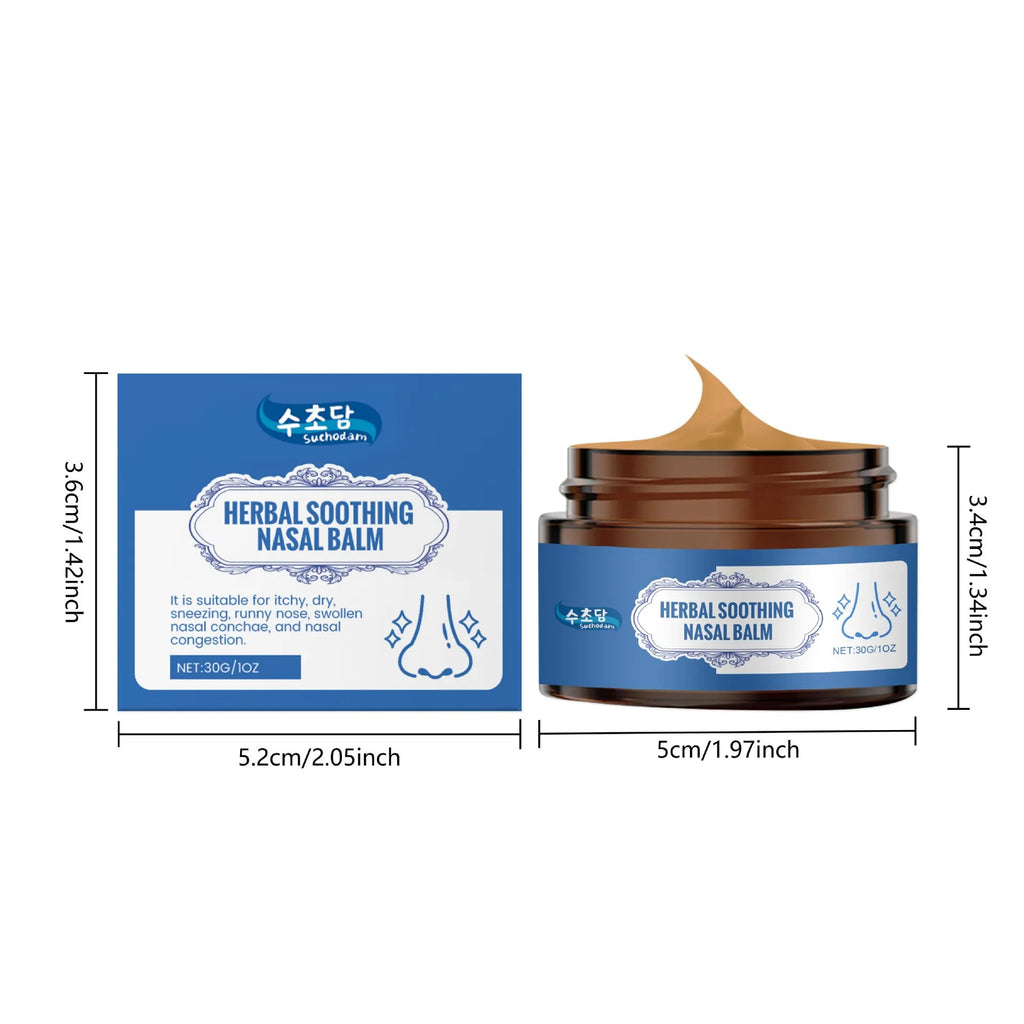 30g tube of nose care cream with botanical active ingredients on white background