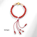 Hand-woven red rope bracelet with crystal diamond and peach blossom decoration in Chinese style