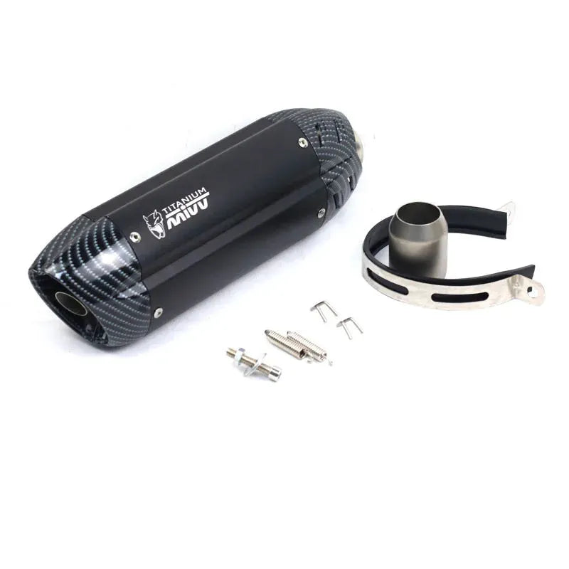 Stainless steel motorcycle exhaust pipe modification with hexagonal design and muffler