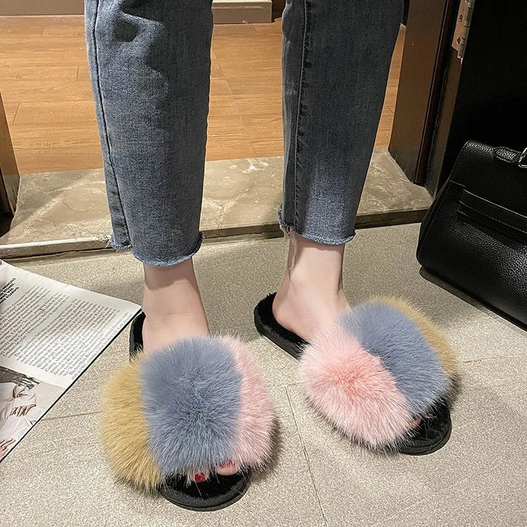 Cozy and chic women's plush house slippers in various colors and sizes