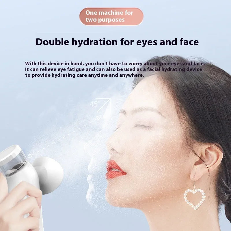 White portable rechargeable eye compress device with included eye mask