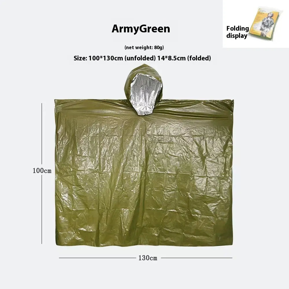 Orange and army green multifunctional raincoat for marathon and cross-country running.