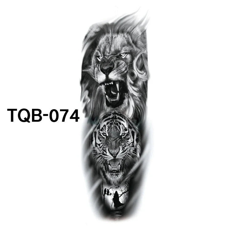 Waterproof full arm tattoo sticker with vibrant designs for temporary body art