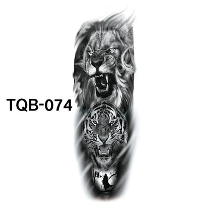 Waterproof full arm tattoo sticker with vibrant designs for temporary body art