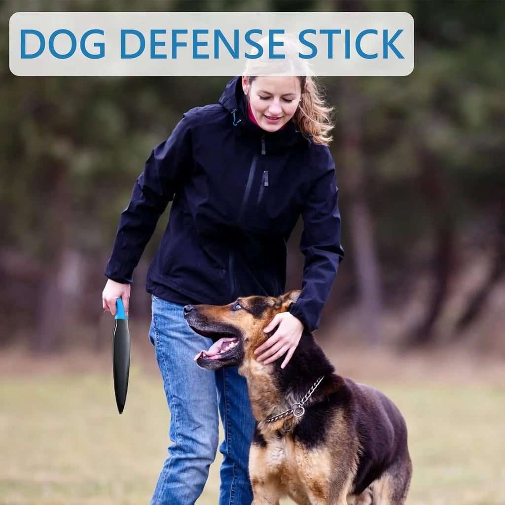 Blue handled nylon dog break stick for bite training measuring 35cm long