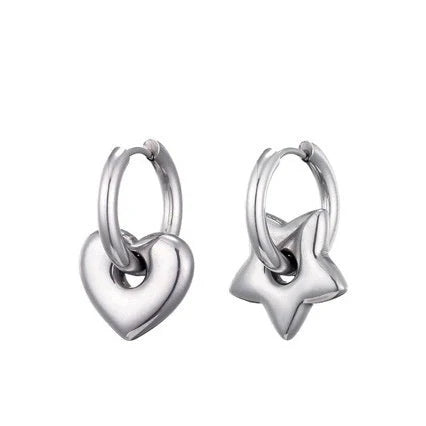 XINGX Stainless Steel Glossy Earrings in geometric designs, available in gold and silver tones.
