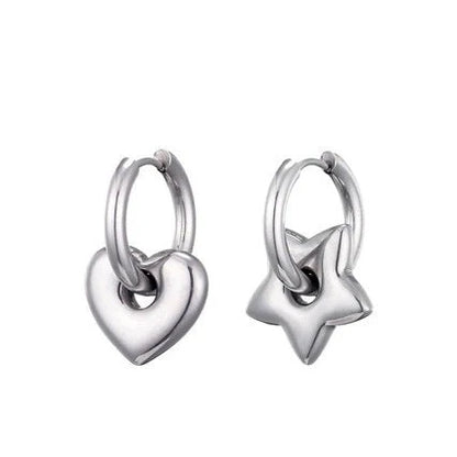 XINGX Stainless Steel Glossy Earrings in geometric designs, available in gold and silver tones.