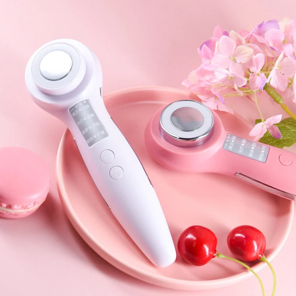 White household facial massage instrument measuring 160mm with USB charging port for induction therapy